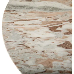 Malibu 48" Round Table in Sawar Marble with Antique Gold Base