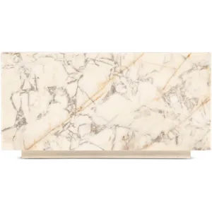 Nile 32" Drum Coffee Table in Alabaster Marble