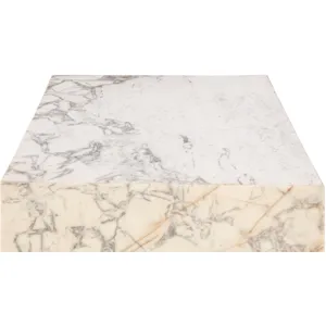 Nile 32" Drum Coffee Table in Alabaster Marble