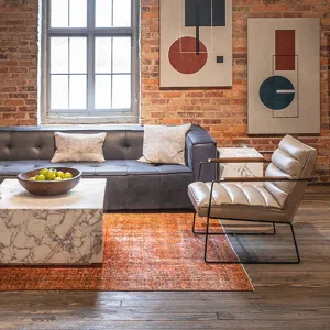 Nile 32" Drum Coffee Table in Alabaster Marble