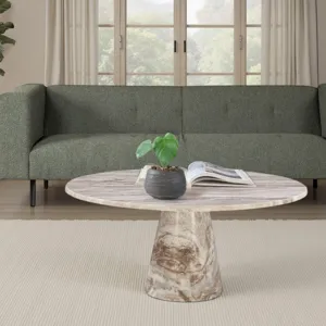 Nile 38" Coffee Table in Brown Toronto Marble