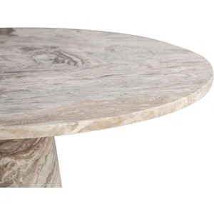 Nile 48" Round Dining Table in Brown Toronto Marble