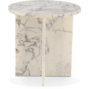 Nile 20" Side Table in Alabaster Marble