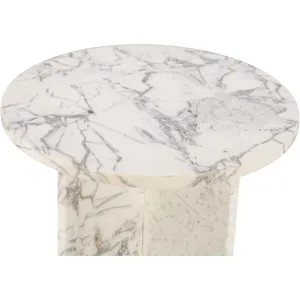 Nile 20" Side Table in Alabaster Marble