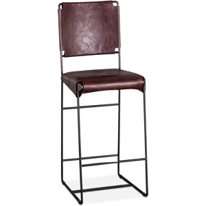 New York 17" Bar Chair in Chocolate Leather