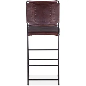 New York 17" Bar Chair in Chocolate Leather