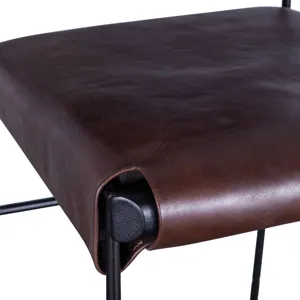 New York 17" Bar Chair in Chocolate Leather