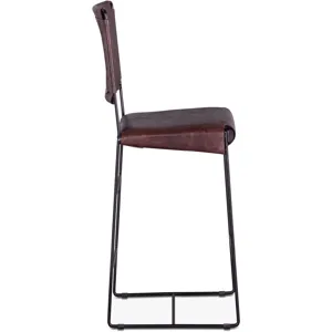 New York 17" Bar Chair in Chocolate Leather