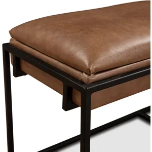 New York 62" Bench in Cognac Leather and Iron