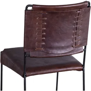 New York 17" Counter Chair in Chocolate Top Grain Leather and Iron