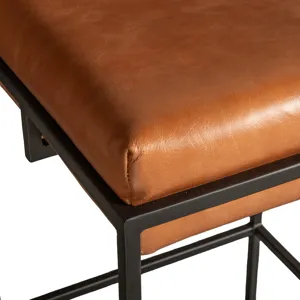 New York 17" Backless Counter Stool in Cognac Top Grain Leather