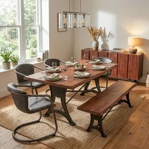 Organic Forge 94" Dining Table in Raw Walnut
