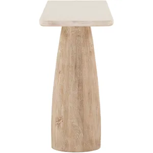 Palm Springs 60" Console Table with White Marble and Whitewash Modern Base