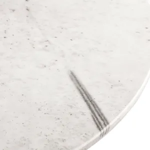 Palm Springs 48" Round Dining Table with White Marble and Silver Base