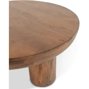Palermo 39" Round Coffee Table in Acorn Brown