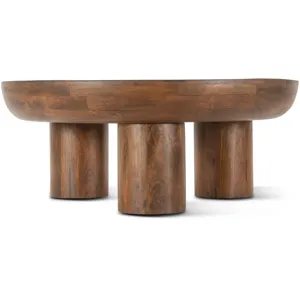 Palermo 39" Round Coffee Table in Acorn Brown