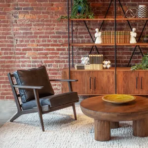 Palermo 39" Round Coffee Table in Acorn Brown