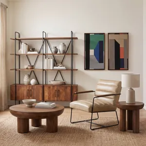 Palermo 39" Round Coffee Table in Acorn Brown
