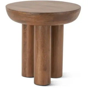 Palermo 20" Round Side Table in Acorn Brown
