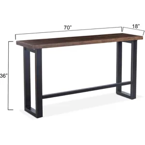 Paso Robles 70" Sofa Back Console Table in Tawny Brown