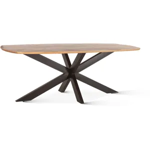 Rapallo 82" Dining Table in Natural Mango Wood and Iron