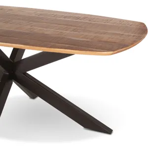 Rapallo 82" Dining Table in Natural Mango Wood and Iron