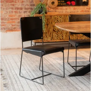 Rapallo 82" Dining Table in Natural Mango Wood and Iron