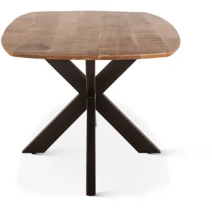 Rapallo 82" Dining Table in Natural Mango Wood and Iron