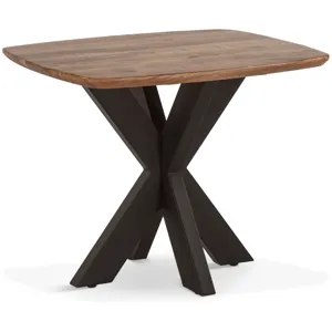 Rapallo 28" Side Table in Natural Mango Wood and Iron