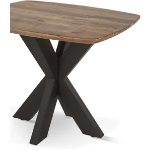 Rapallo 28" Side Table in Natural Mango Wood and Iron
