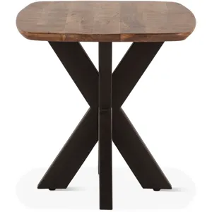 Rapallo 28" Side Table in Natural Mango Wood and Iron