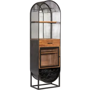 Roswell 23" Bar Cabinet in Natural Mango Wood and Iron