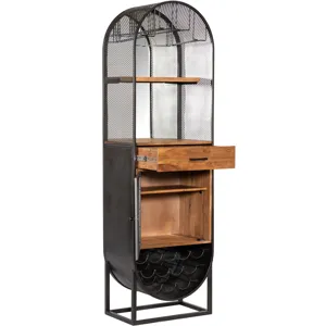 Roswell 23" Bar Cabinet in Natural Mango Wood and Iron