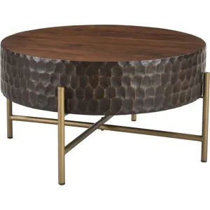 Santa Cruz 34" Round Coffee Table in Two Tone