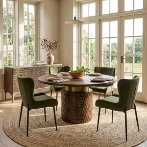 Santa Cruz 60" Round Dining Table in Two Tone