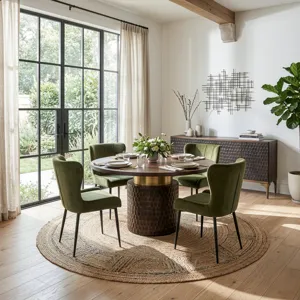 Santa Cruz 60" Round Dining Table in Two Tone
