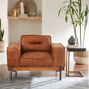 Portofino Modern 42" Accent Chair in Cocoa Brown Leather