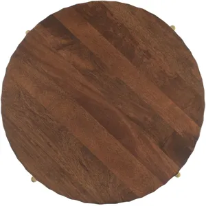 Santa Cruz 24" Round Side Table in Two Tone