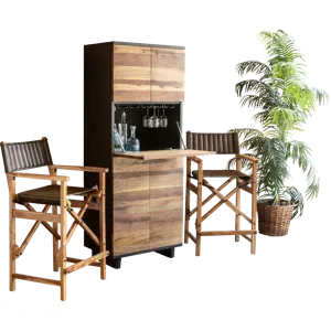 Santa Fe 72" Bar Cabinet in Natural Saal Wood