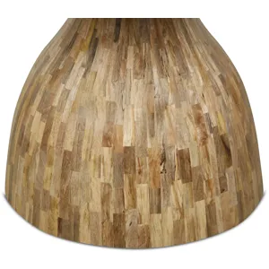 Solomon 54" Round Dining Table with Capri Beige Marble and Natural Mango Base