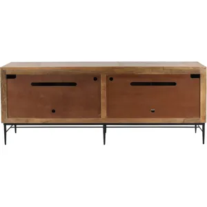 Solomon 80" Sideboard with  Bone and Wood Inlay on Metal Base