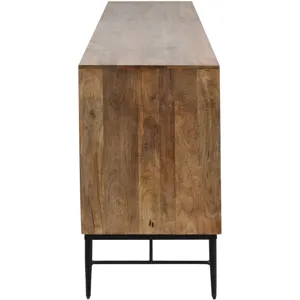 Solomon 80" Sideboard with  Bone and Wood Inlay on Metal Base