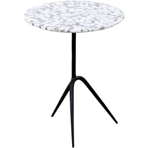 Sperre 18" Accent Table with Alaska White Marble