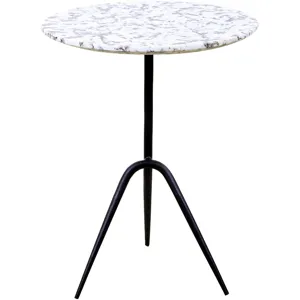 Sperre 18" Accent Table with Alaska White Marble