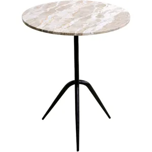 Sperre 18" Accent Table with Capri Beige Marble