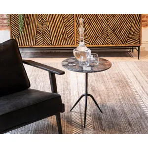 Solomon 80" Sideboard with  Bone and Wood Inlay on Metal Base
