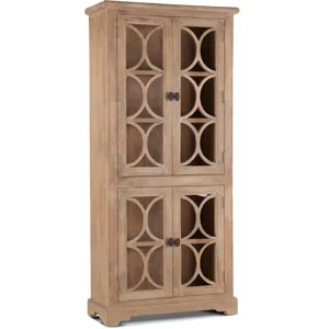 San Rafael 38" Tall Glass Cabinet in Antique Oak