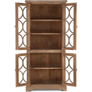 San Rafael 38" Tall Glass Cabinet in Antique Oak