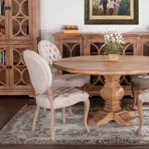 San Rafael 38" Tall Glass Cabinet in Antique Oak