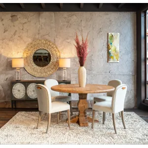 San Rafael 48" Round Dining Table in Antique Oak
